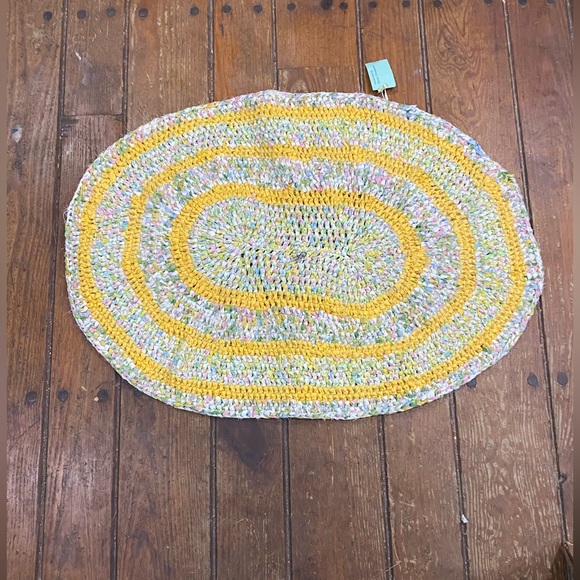 Hand Crafted | Accents | Rag Rug Oval Hand Crocheted Crochet 35 In X 25 ...